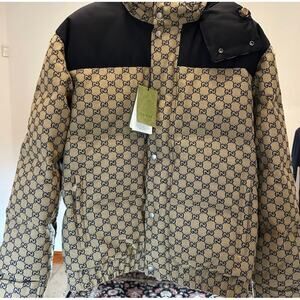 Men's Gucci GG canvas down puffer jacket size 52/extra large made in Italy